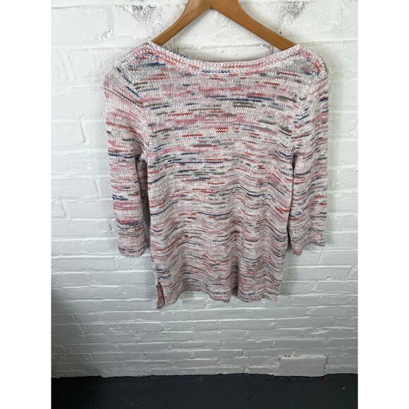 J. Jill Women's Space Dye Pullover Sweater Long Sleeve Multicolor Size M Petite - Picture 5 of 6